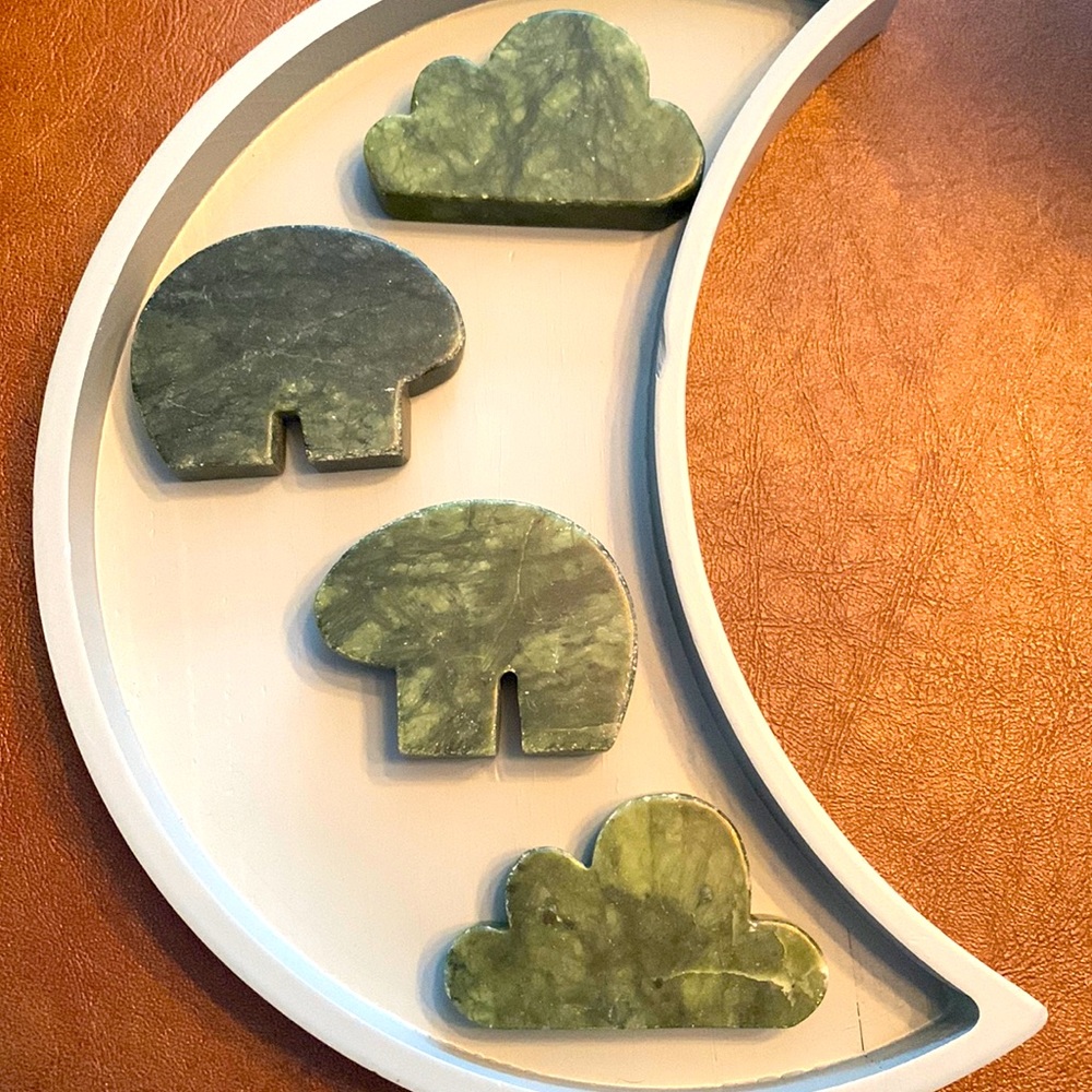 Bear and Cloud Labradorite Carvings